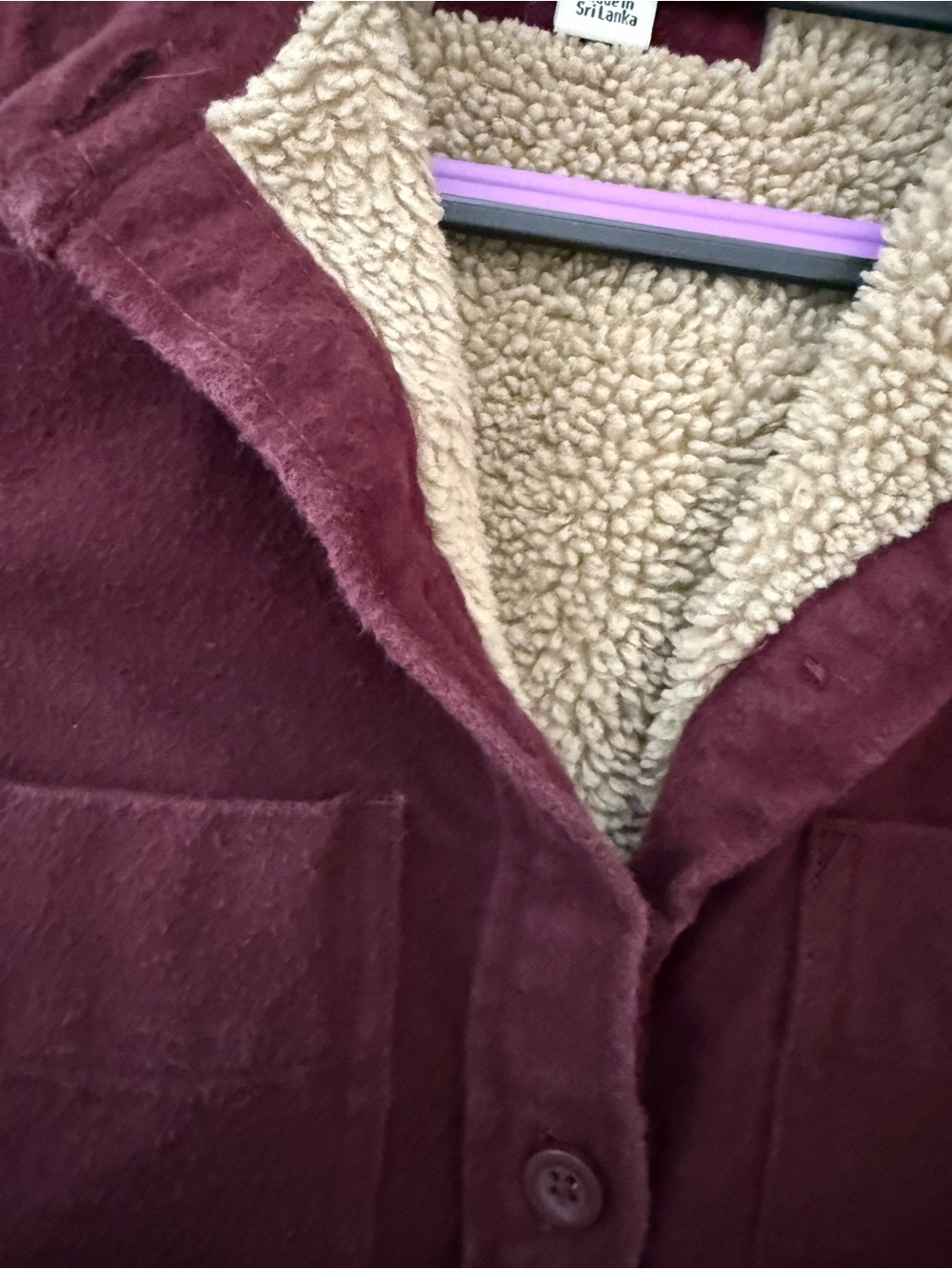 Vintage L.L. Bean Maroon Sherpa-Lined Barn Jacket - Picture 9 of 12